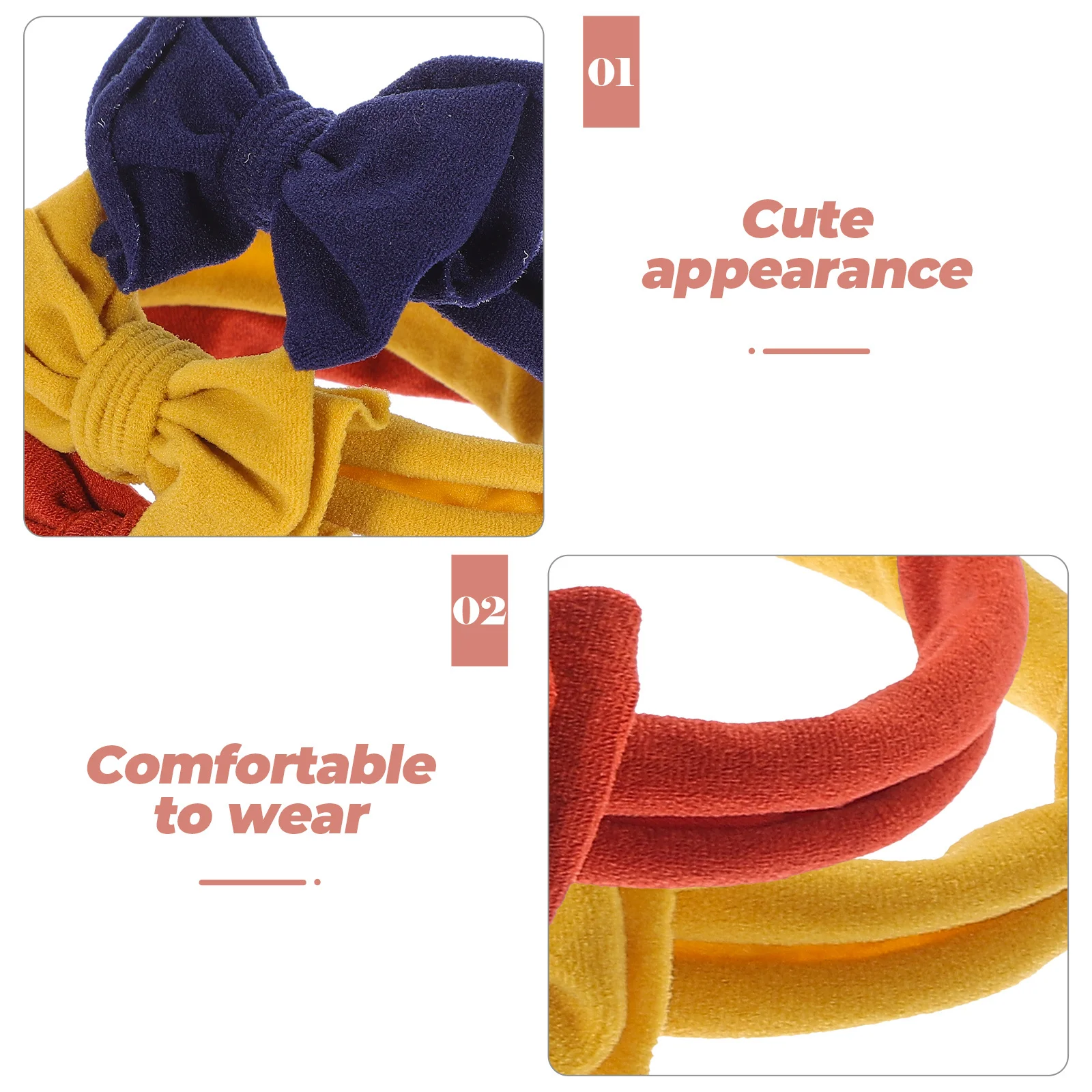 

3Pcs Bowknot Hairbands Elastic Soft Headbands Party Festival Birthday Hair Accessories Hairbands