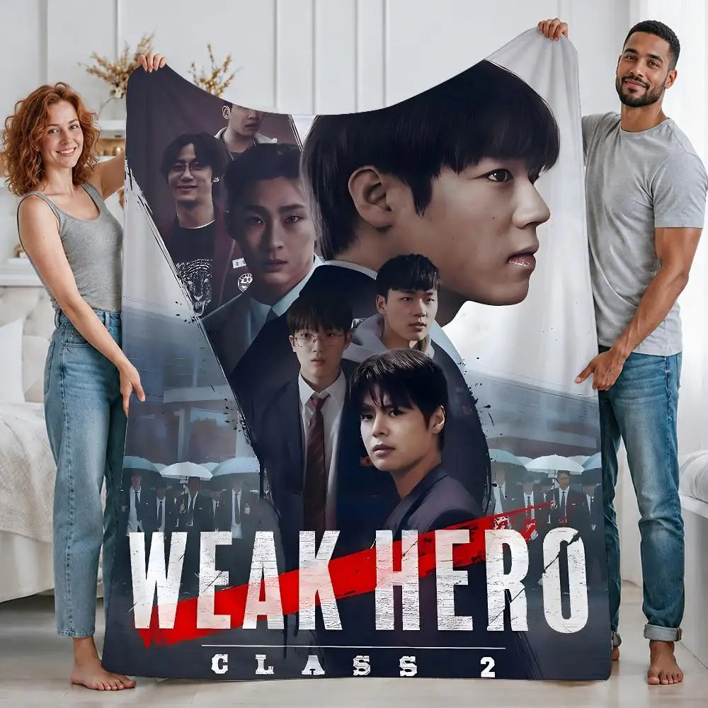 Trending TV Series Weak Hero Class 2 Throw Custom Printed Flannel Fleece Blanket for Sofa Bed Office Travel & Camping