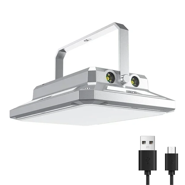 KDULIT Multifunktionale 4-in-1-Design-Camping-Lichterkette, USB wiederaufladbar, Outdoor-Zelt-Dekor-Licht, XTE-LED-Taschenlampe mit Magnethaken 6