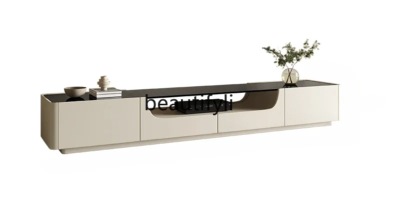 

zzNordic Italian TV Cabinet Simple Modern Solid Wood Small Apartment Living Room TV Cabinet and Tea Table Combination furniture