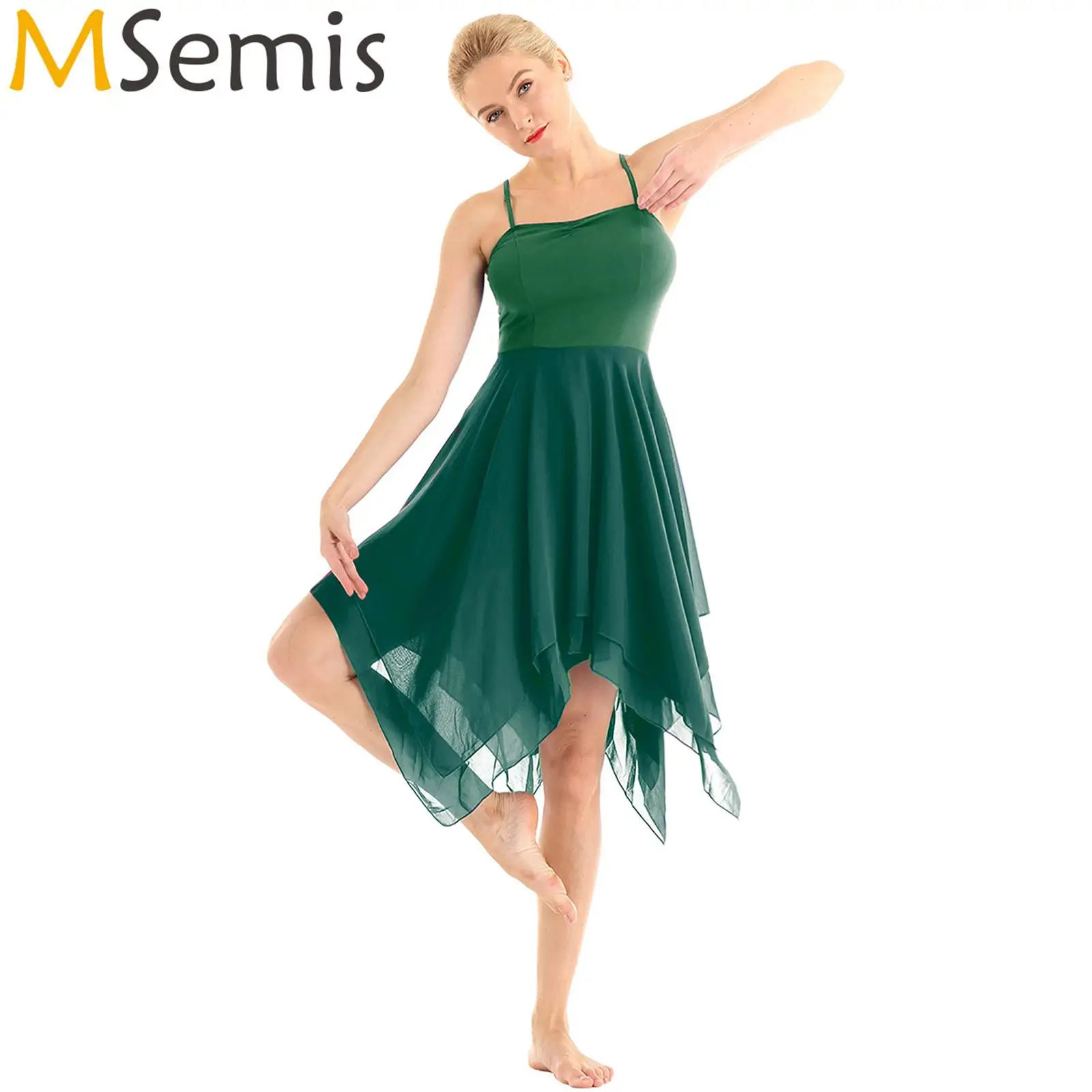 

Womens Ballet Lyrical Dance Leotards Flowy Dress Ballerina Gymnastic Tights Classical Dance Costume Latin Jazz Dance Outfits