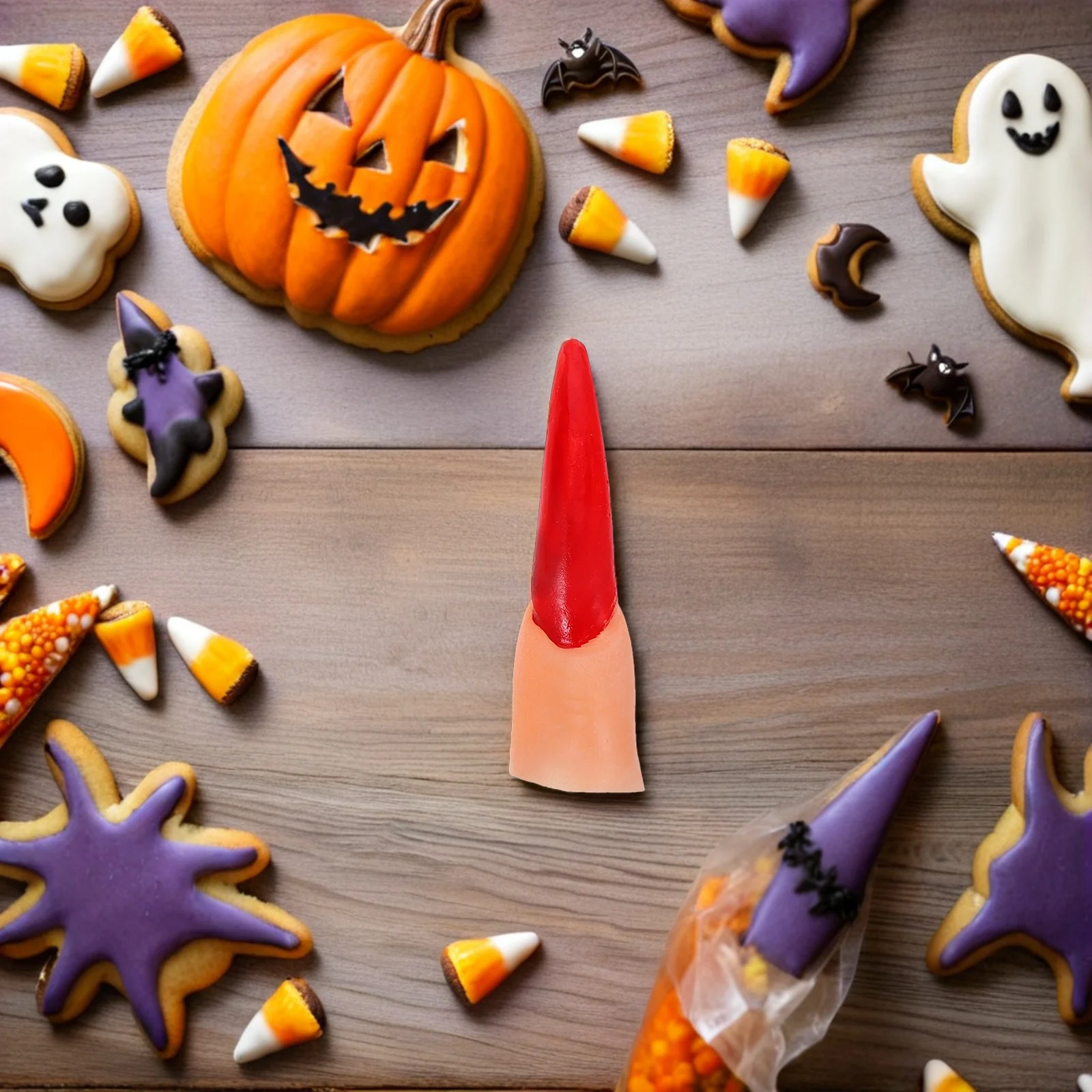 

50Pcs Wearable Fake Fingers Realistic Horror Nails for Halloween Costumes Plastic Finger Covers for Cosplay and Performance