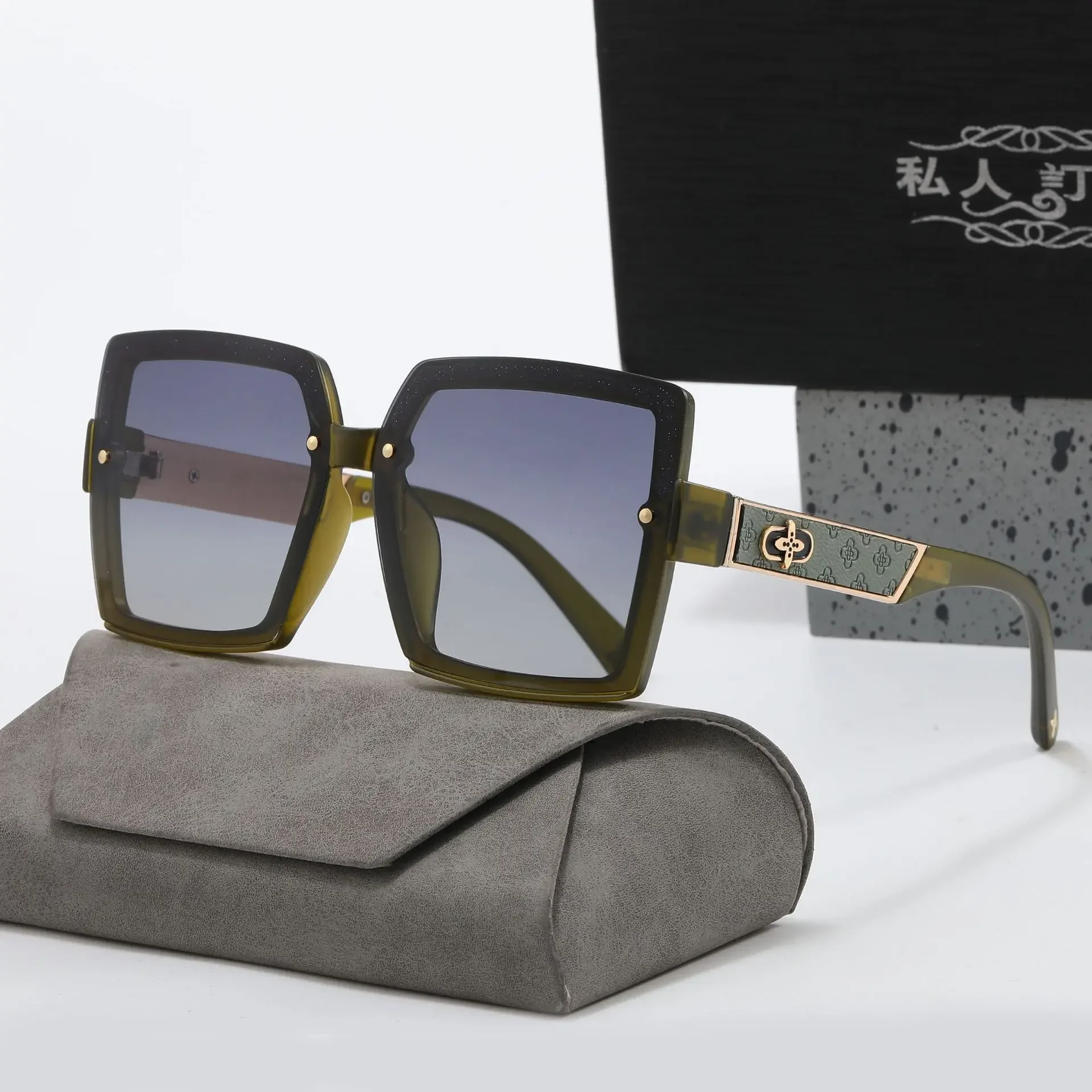 2025 Fashion Polarized Brand Designer Sunglasses Women Square Oversized Frame Shades Ladies Rays UV400 Trendy Glasses Eyewear