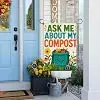 InkRain Garden Compost Garden Flag Green Bin Sunflowers Leaves and Tools 12x18 Inch Double Sided Linen Funny Yard Yard Flag  llz