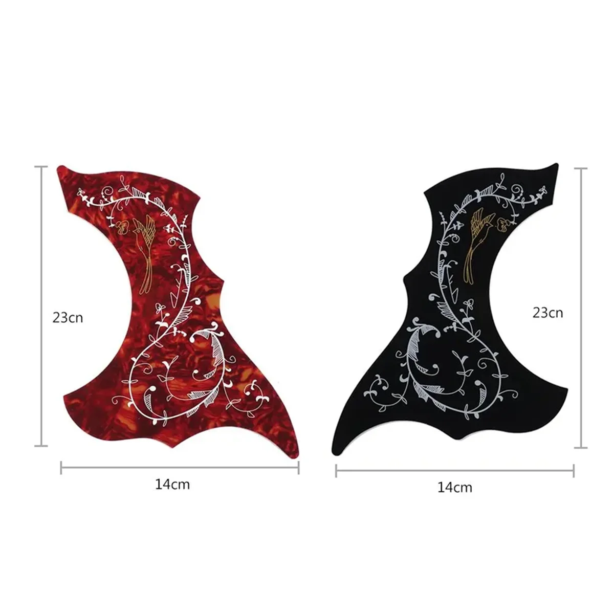 

ONGE Black Flower and Bird Guitar Pickguard Decorative Self-Viscous Sticker String Guitar Guard Protection Patch