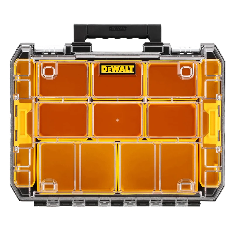 DEWALT TSTAK Watersealed Organiser DS100 IP54 Tapa Transparent Portable Storage Tools Accessories Parts Box DWST82968-1