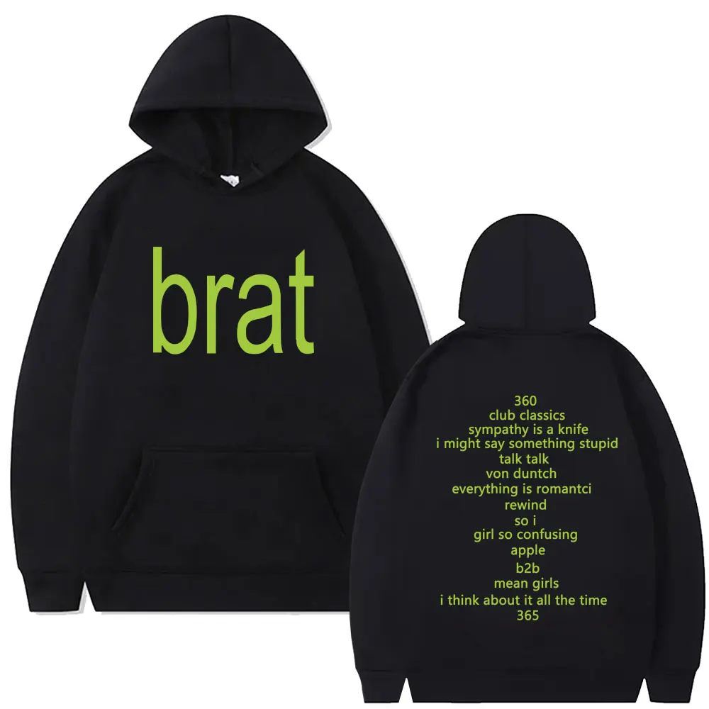 Rare Charli Xcx Brat Music Album Logo Hoodie Men Women Fashion Harajuku Oversized Sweatshirt Unisex Casual Long Sleeve Tracksuit