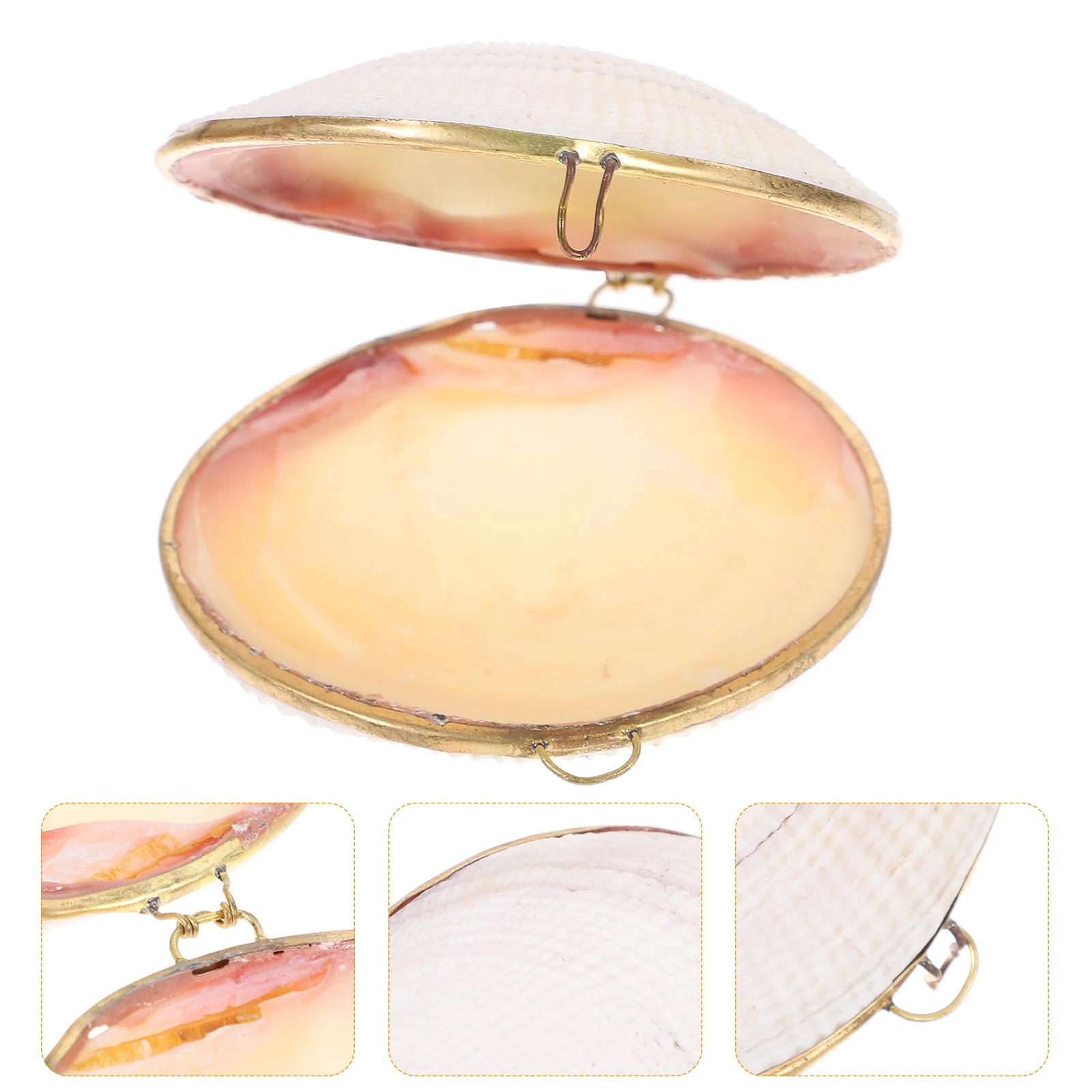 Pink Decor Seashell Display Jewels for Crafts Ring Storage Case Earring Container Necklace Box