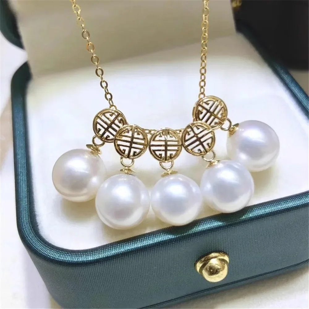 

DIY Pearl Accessories G18K Gold Pendant Empty Tray Personalized Pearl Necklace Pendant Empty Holder Fit 9-11mm Beads G056