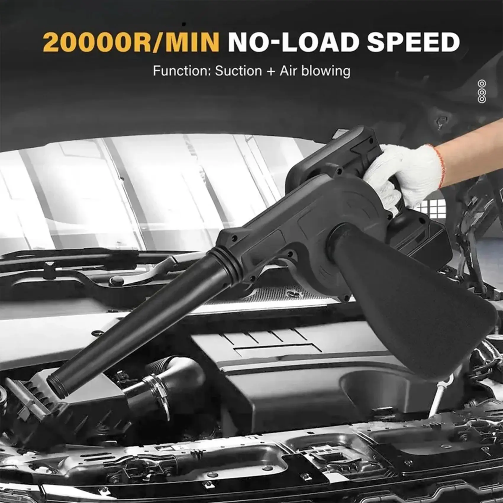 Cordless Leaf Blower 48V - High Power, Adjustable Speed, Rechargeable Vacuum for Garden and Lawn EU Plug