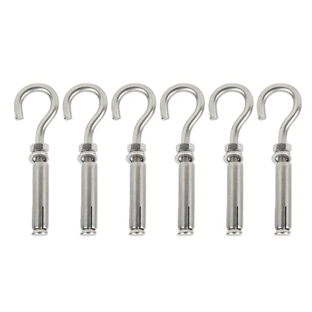 6pcs Heavy Duty Expansion Bolts Opening Hole Design Sturdy Ceiling Hook Bolts Concrete Wall Hooks For Communication Equipment