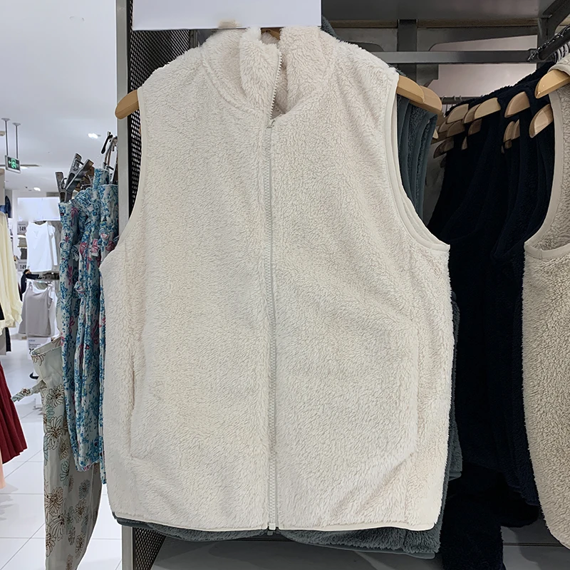 

Теплый флисовый жилет из кораллового вельвета с длинными ворсистыми волокнами для женщин, осенне-зимняя одежда, бренд Hu Yu Ting, новая коллекция