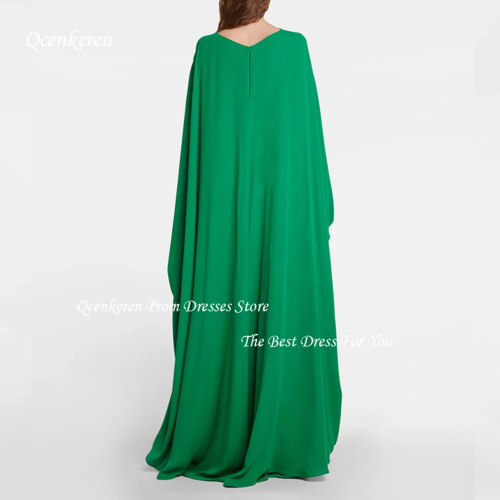 Qcenkern Gorgeous Green Smock Evening Gown  2023 Ladies Special Occasion Formal Dress Saudi Arabian Wedding Party Shawl Dress