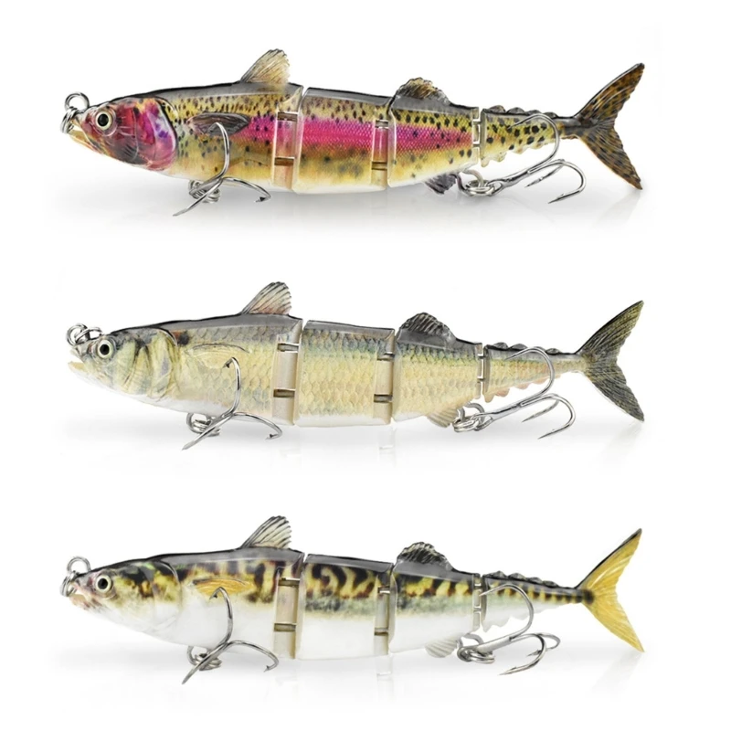 4 Section Tunas Lures MultiJointed Swimbaits Hard Jointed Basses Fishing Lures for Freshwater & Saltwater Easy to Use 69HD