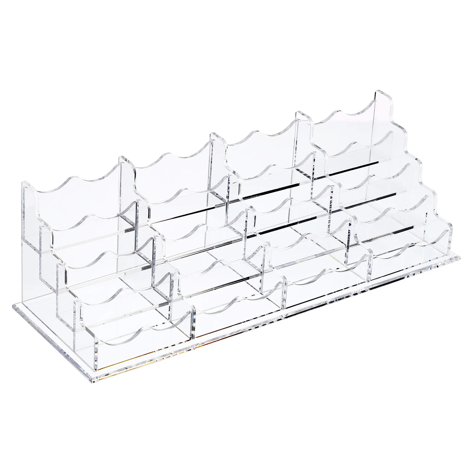 1Pcs Clear Transparent Acrylic Counter Display Stand Office Home Supplies Office Desktop Business Card Holder 16 Pockets Stand