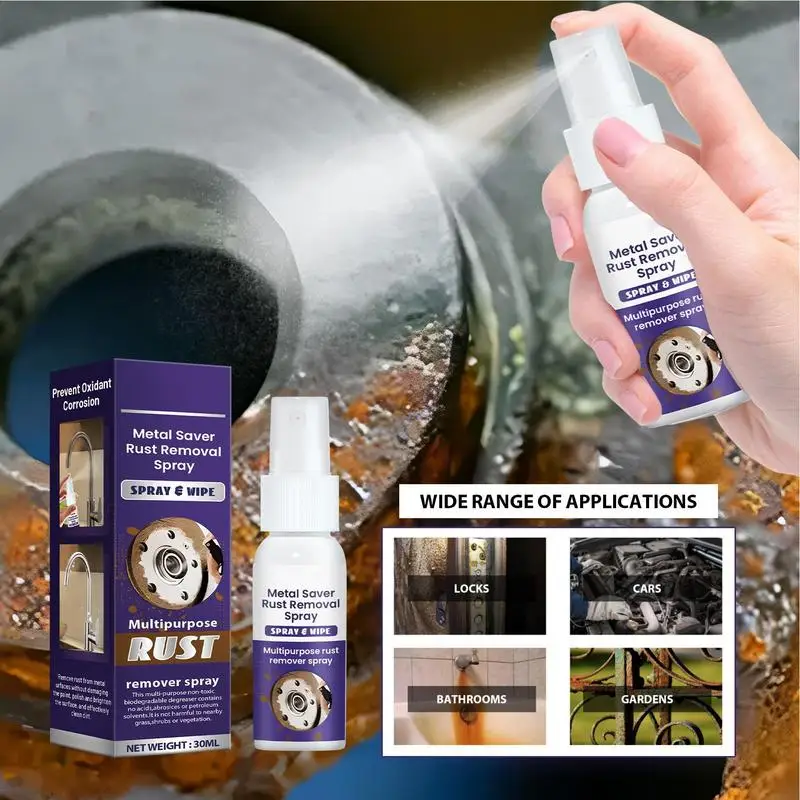 

30ml Car Rust Remover Spray Multi Purpose Rust Remover Spray Super Maintenance Metal Surface Cleaning Auto Cleaner Powder