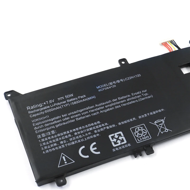 Imagem -06 - Bateria do Portátil para Asus Zenbook s Ux391 Ux391u Ux391ua Ux391ua-xb74t C22pyjh 7.6v 50wh 6000mah Novo Shuozb-c22n1720