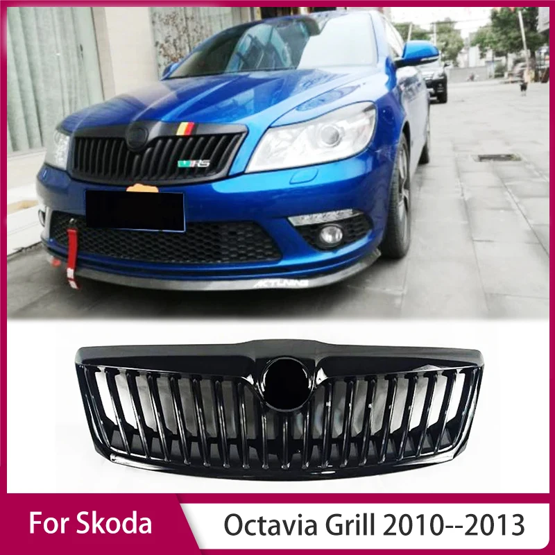 Front Bumper Grille Racing Front Bumper for Skoda Octavia Grill 2010--2013 Body Kit Accessories Auto Parts Air Intake Grille