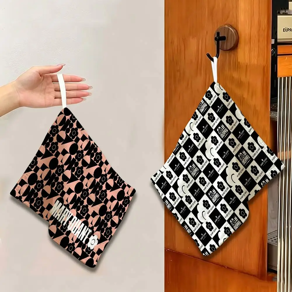 Fashion Cool M-Mary Quant Polyester Cotton Daily Towel, Hanging Kitchen Hand Wiping Cloth, Durable for Whole House Use