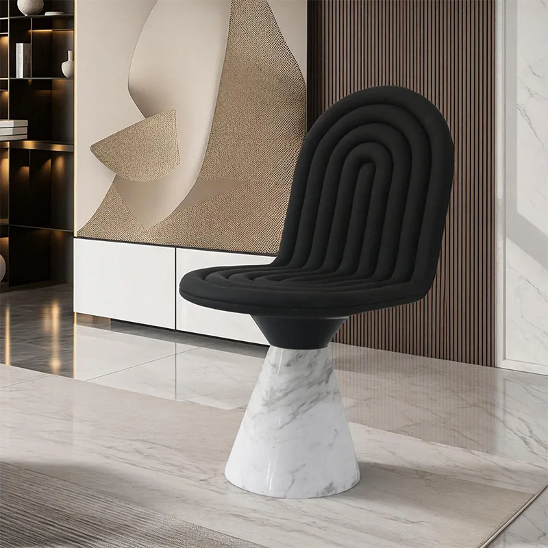 Italian minimalist designer Internet celebrity book chair light luxury marble base casual dining chair high-end home