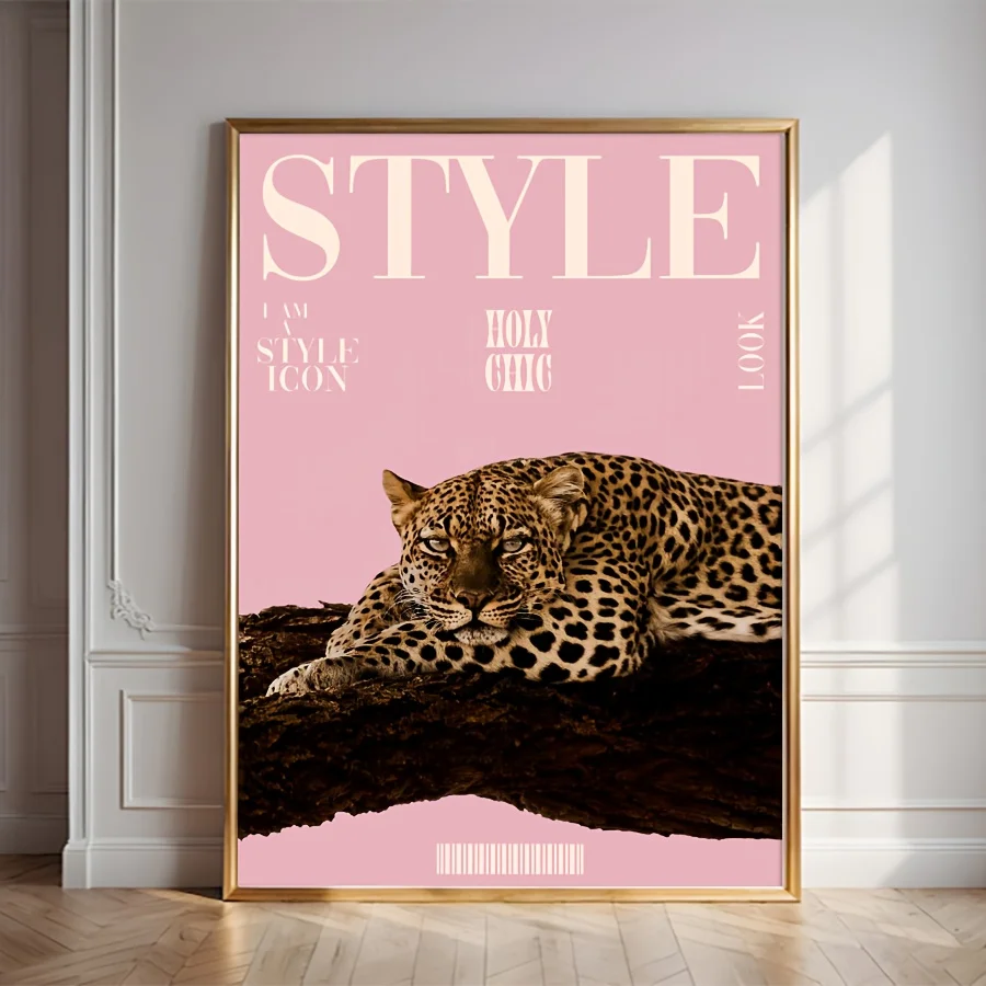 3 قطعة/المجموعة أزياء ليوبارد والفهد قماش طباعة الوردي فتاة محظوظ 8 الكرة ملصق فني لغرفة المعيشة الحديثة ديكور المنزل الهدايا