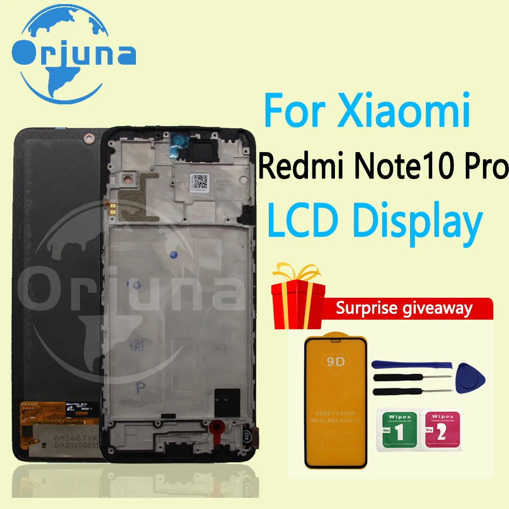 AMOLED Screen For Xiaomi Redmi Note 10 Pro M2101K6G M2101K6R LCD Display Touch Screen Digitizer Parts For Redmi Note 10 Pro LCD