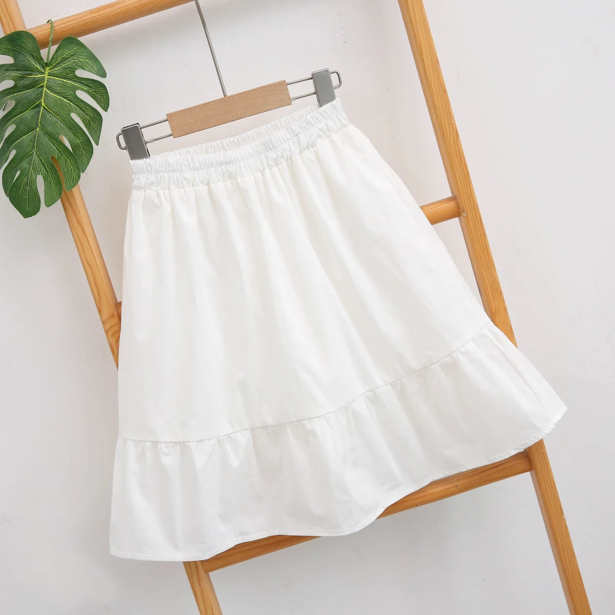 

Girls Pant Skirts 2023 New Summer Korean Style Elastic Waist Solid Ruffles A-Line Mini Skirts Students Anti-glare Pantskirts