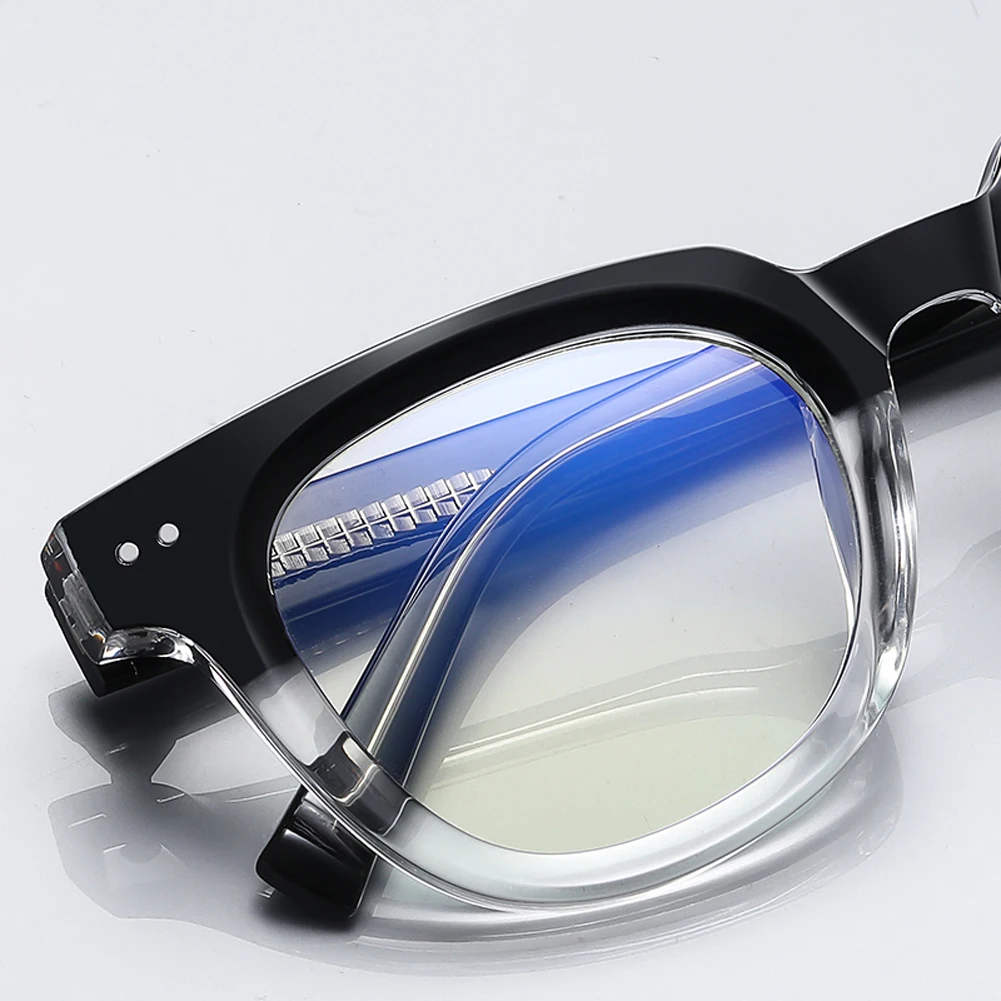 Peekaboo TR90 anti blue light glasses for men retro style clear lens optical glasses frame women clear lens rivets unisex