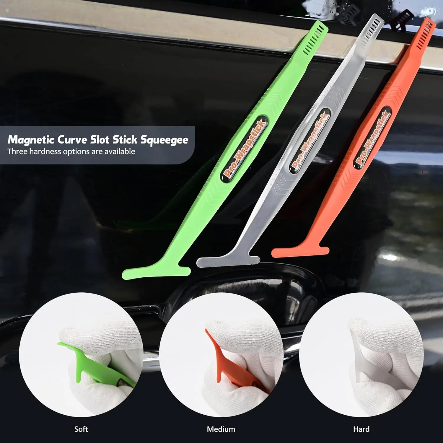 EHDIS Car Wrap Vinyl Squeegee Curves Slot Carbon Fiber Film Installing Edge Corner Micro Stick Magnetic Tools Scraper Kit view 3