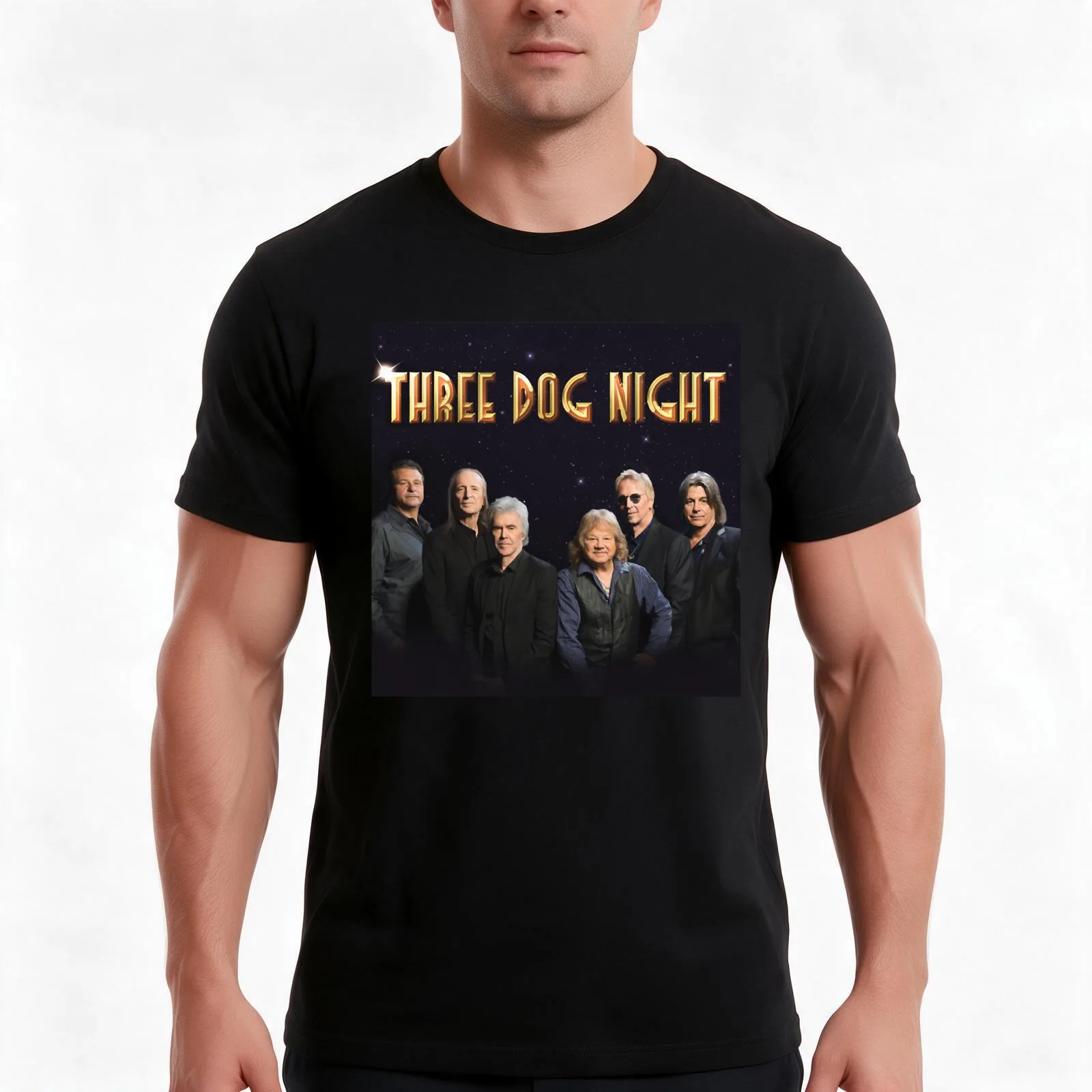 Rock Three Dog Night Band T-Shirt, Summer Casual Cotton Tee, Oversized Streetwear Tops, Vintage Graphic Print, Unisex Men Women