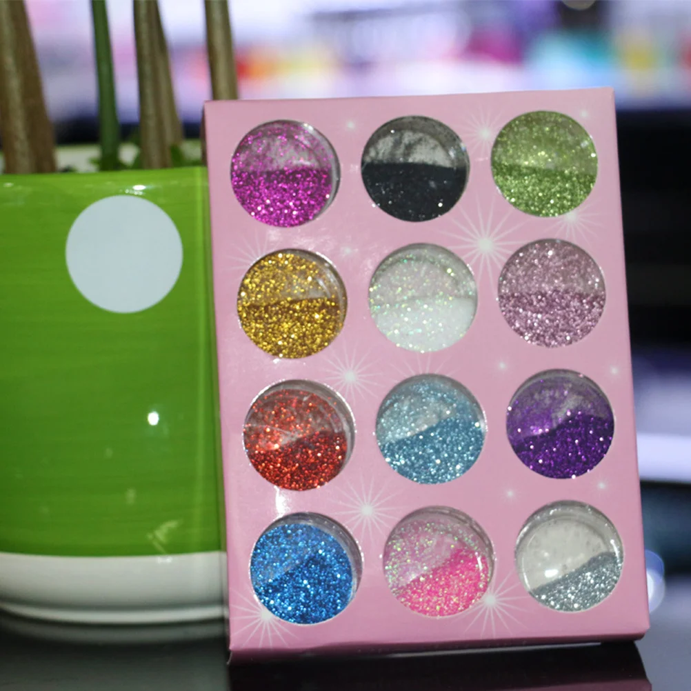 12 stuks waterdichte tijdelijke body glitter glans poeder voor kunst ambachten epoxy klei scrapbooking geschenken vent bal
