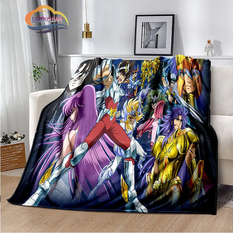 

Cartoon Saint Seiya Blanket Animation Fashion Flannel Fluffy Plush Throw Children Sofa Travel Camping