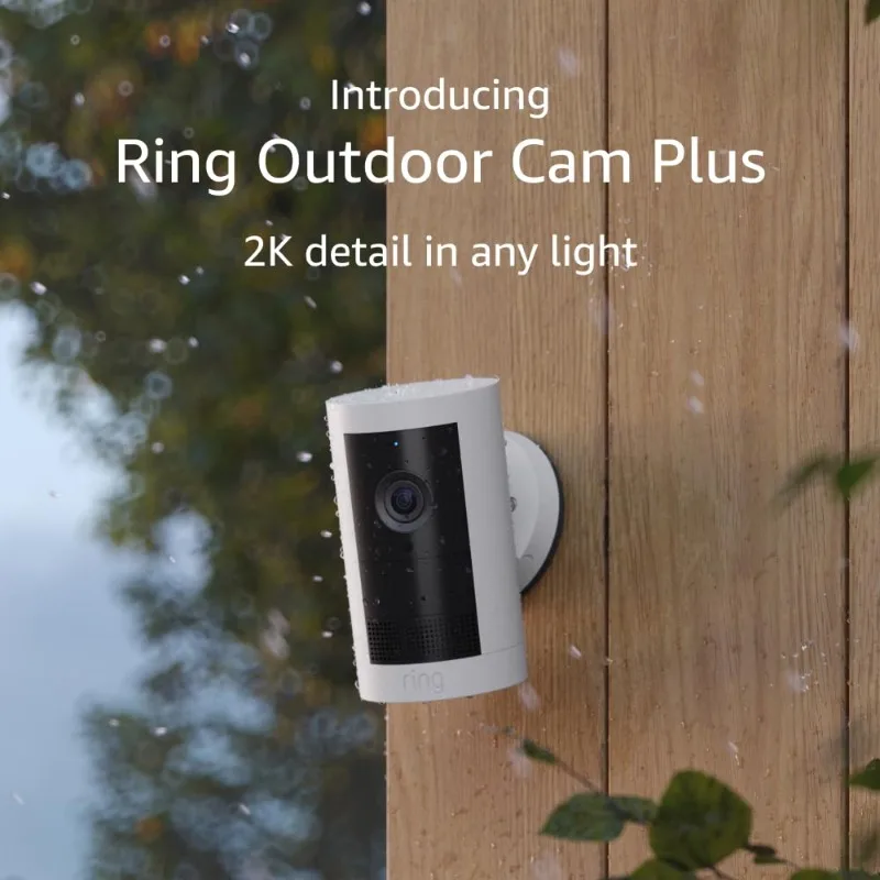 

Introducing Ring Outdoor Cam Plus, Battery — Wide-Angle 2K Video with Ring Vision, Low-Light Sight for full-color night vision,
