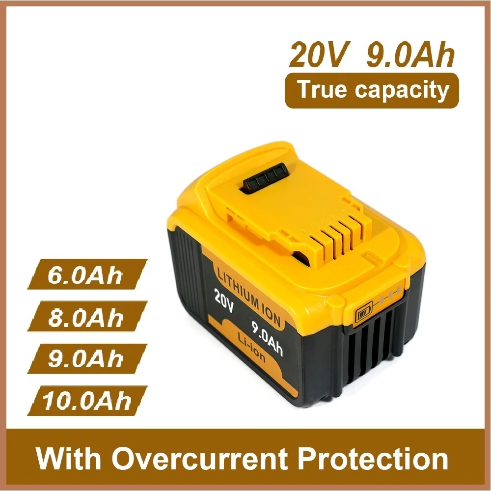 For Dewalt 20V Battery 6Ah 9Ah 10Ah Lithium-Ion Battery DCB206 DCB200 DCB205 DCF845 DCF850 DCF892 DCF911 Power Tools Battery