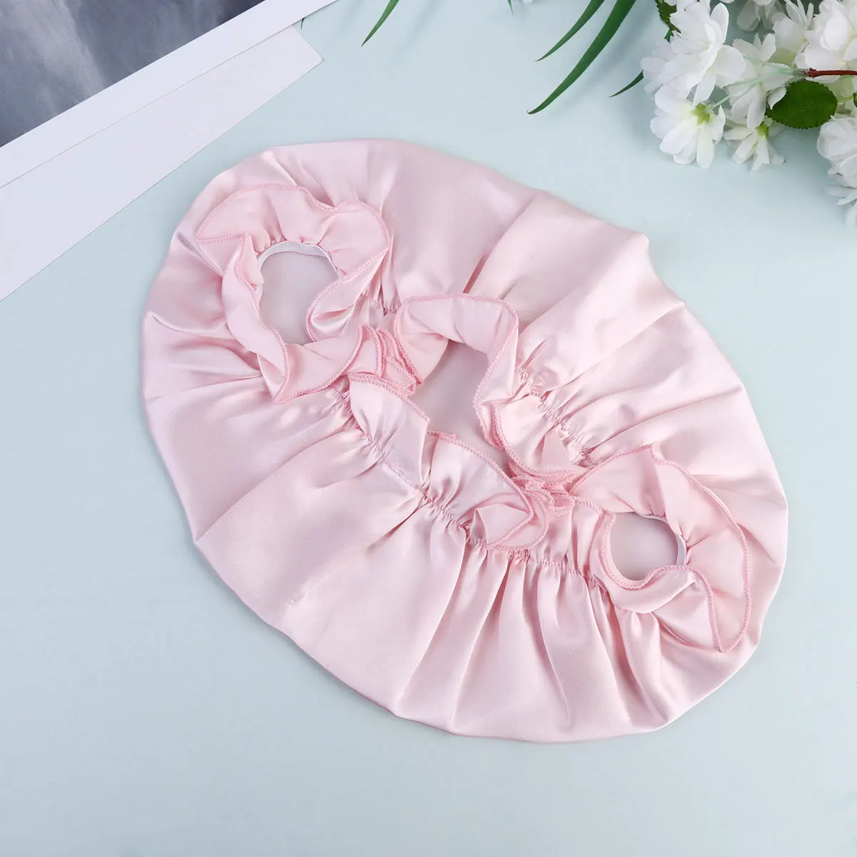 

1 шт., шелковая шапочка для сна для женщин, мягкая ночная шапочка, защитная шапка для ухода за волосами во время сна, макияж, мытье лица для беременных