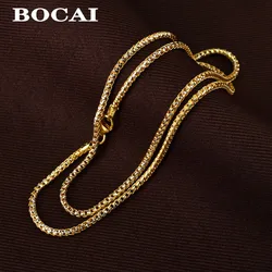 Italian Craftsmanship Corn Chain 2MM S925 Silver Two Tone Collarbone Chain SparKling Cut Laser Sweater Chain Women's Necklace