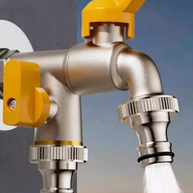 

Садовый шланг, латунный адаптер для крана, 1/2 дюйма, разъем резервуара для воды IBC, 2-ходовой, 1-ходовой, сменный фитинг для орошения, шаровой кран