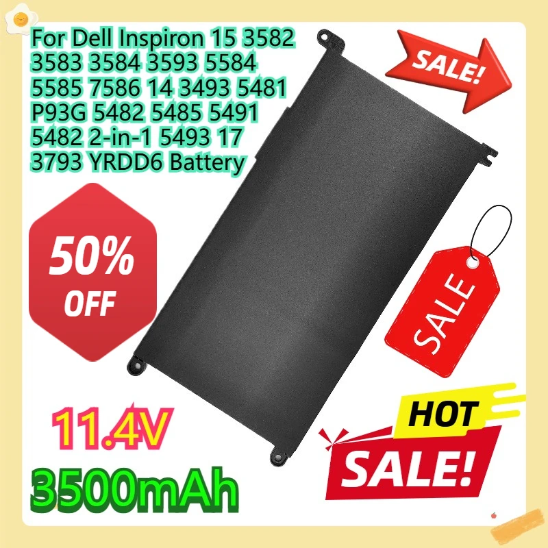 

Для Dell Inspiron 15 3582 3583 3584 3593 5584 5585 7586 14 3493 5481 P93G 5482 5485 5491 5482 Аккумулятор 2-в-1 5493 17 3793 YRDD6