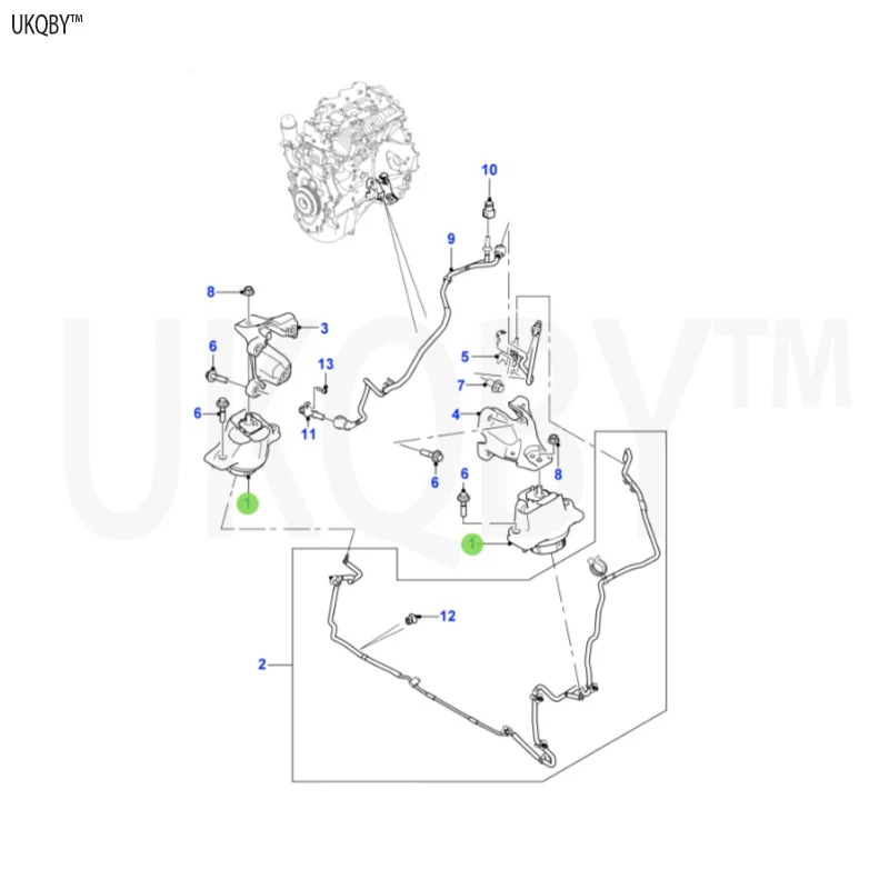 Ja gu ar all-new X F 2016 La nd Ro ve r T2H8171 engine mount