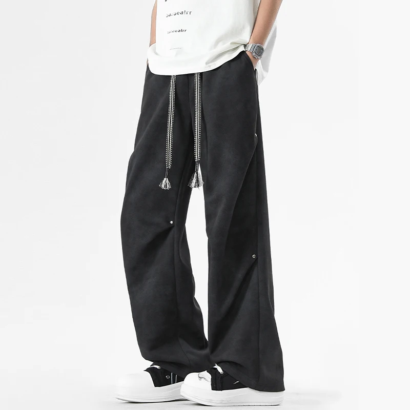 2025 Pantaloni larghi dritti e larghi casual da uomo della nuova primavera e l'estate Pantaloni lunghi tie-dye stile design di tendenza della moda