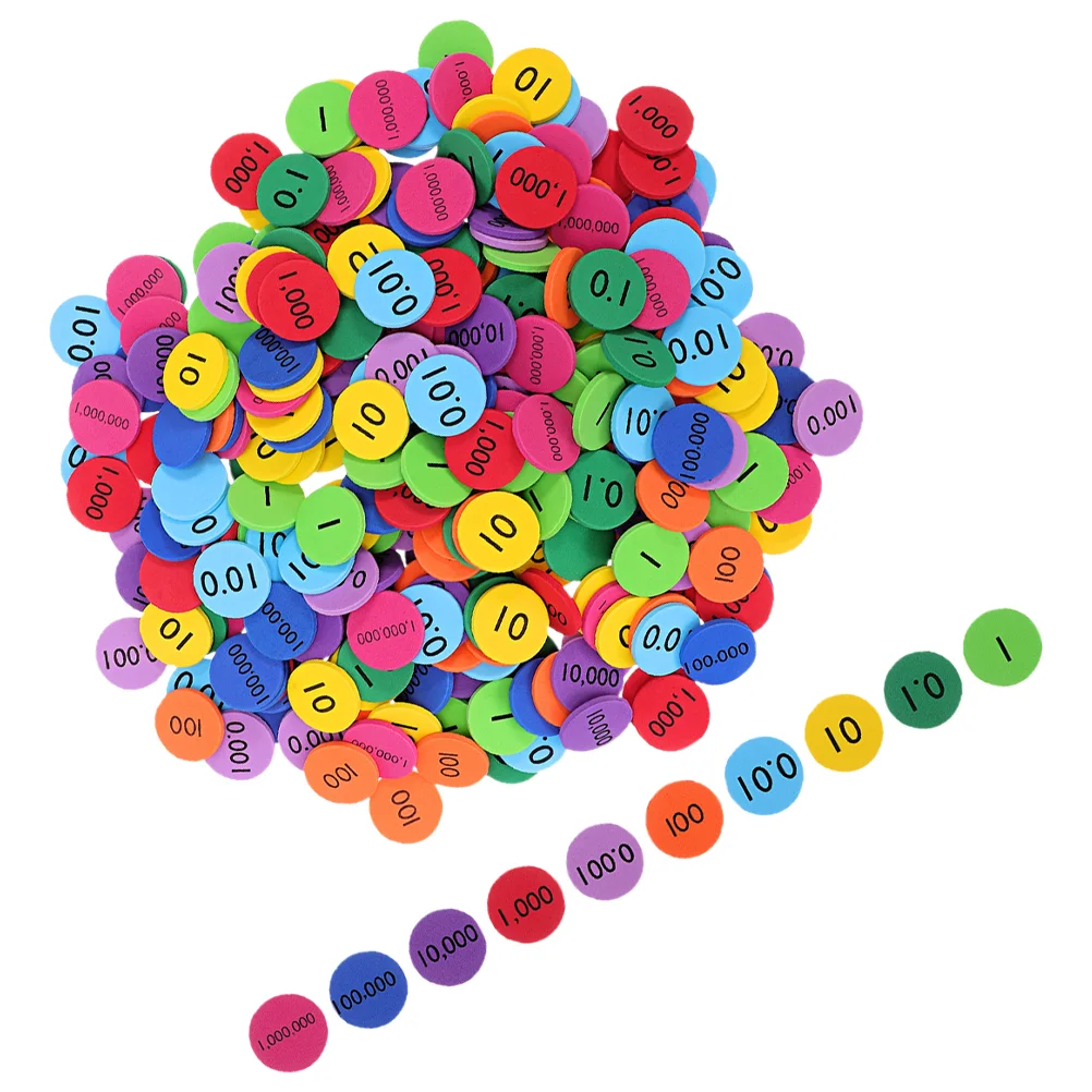 

3 Set Digital Wafer Place Value Learning Tools Counting Chips Discs Advisory Service Flip Chart for Math Manipulatives Child