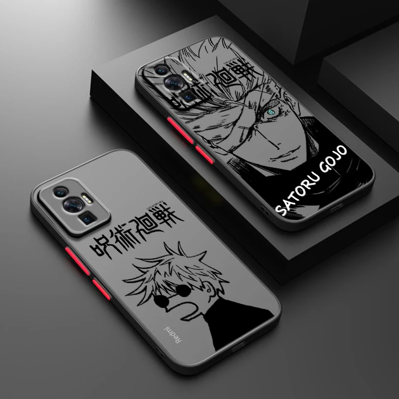 Jujutsu Kaisen Anime For POCO X5 X4 X3 NFC X2 M5S M4 M3 M2 C55 C51 C40 C31 F5 F4 GT Pro Frosted Translucent Phone Case