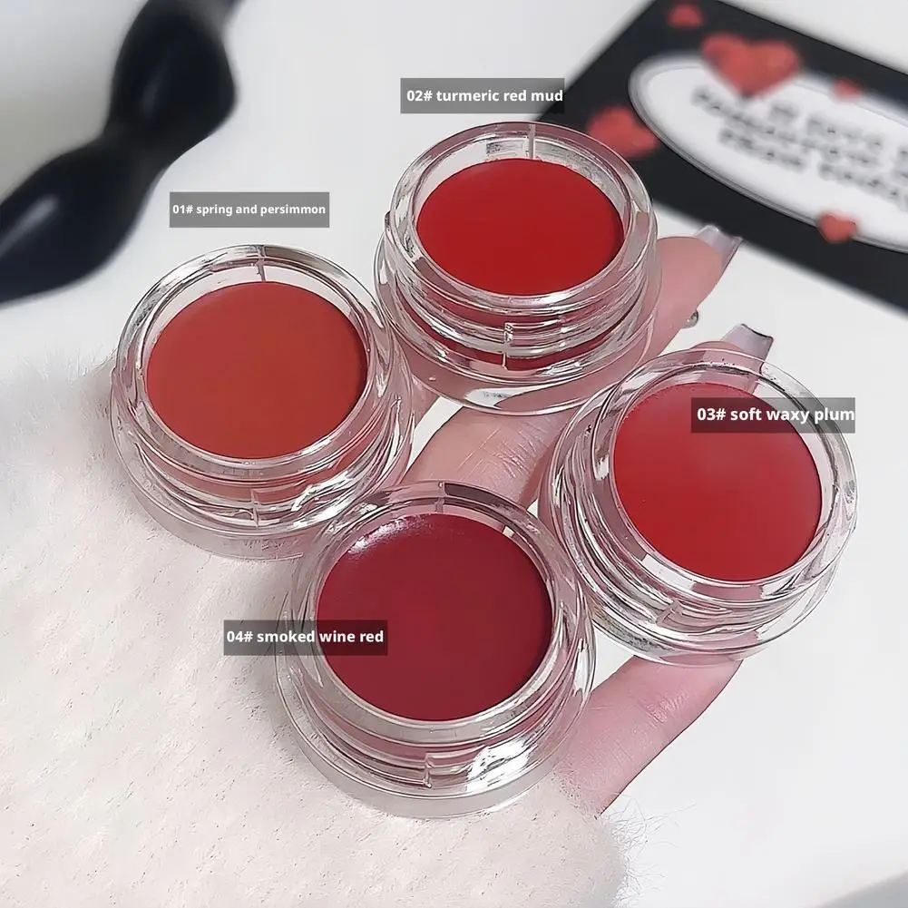 Rossetto al fango per labbra Fard naturale opaco alla pesca Crema Trucco duraturo Tazza antiaderente Tinta per labbra rosse Fard in mousse