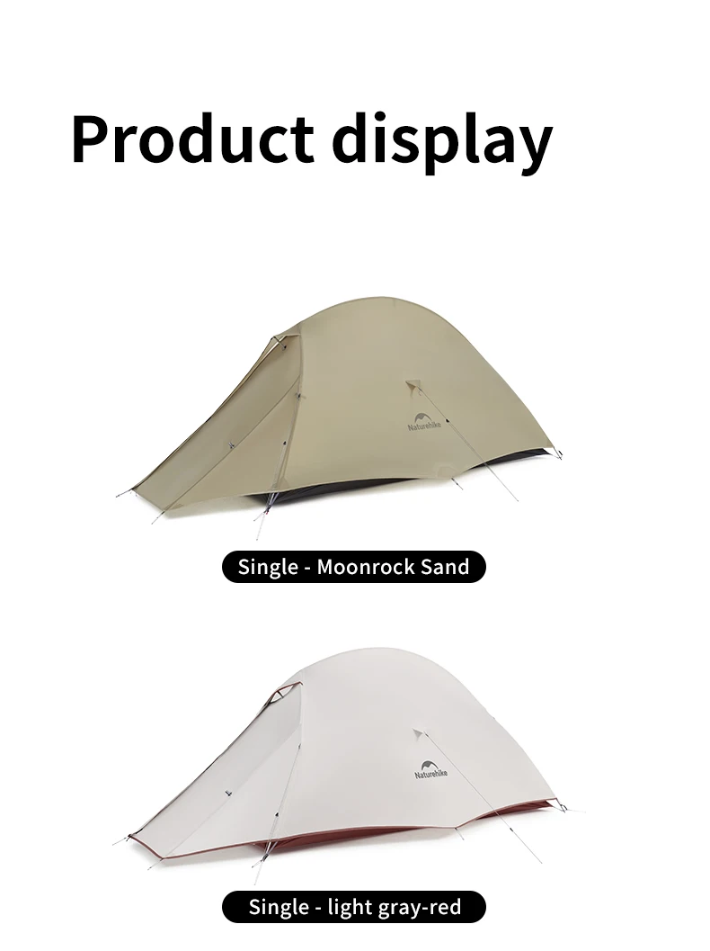 Naturehike Cloud Up Campingzelt Pro Wanderzelt Bergsteigerzelt Reisezelt Outdoor Übernachtungszelt Wasserdicht Winddicht Ultraleicht Tragbarer Sonnenschutz – Detail 16