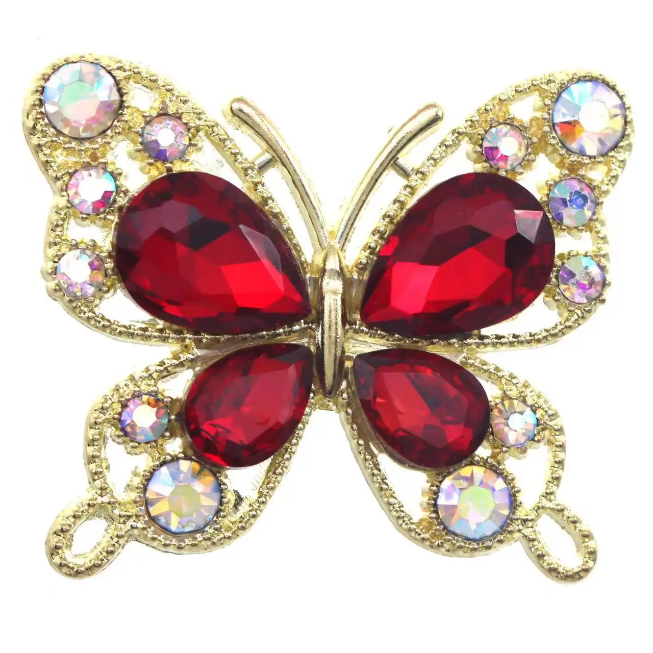 New 33 * 40mm Gold Metal Alloy Butterfly Decoration With Multi Color Atmosphere DIY Handicraft Gift Box Accessories