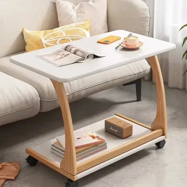 AOLIVIYA Sofa Side Table Removable Small Table with Wheels Mini Tea Table Living Room Small Apartment Coffee Table