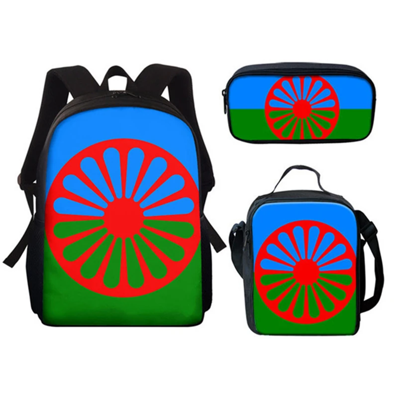 Trendy Popular Funny Flag Of The Oromo 3D Print 3pcs/Set pupil School Bags Laptop Daypack Backpack Lunch bag Pencil Case