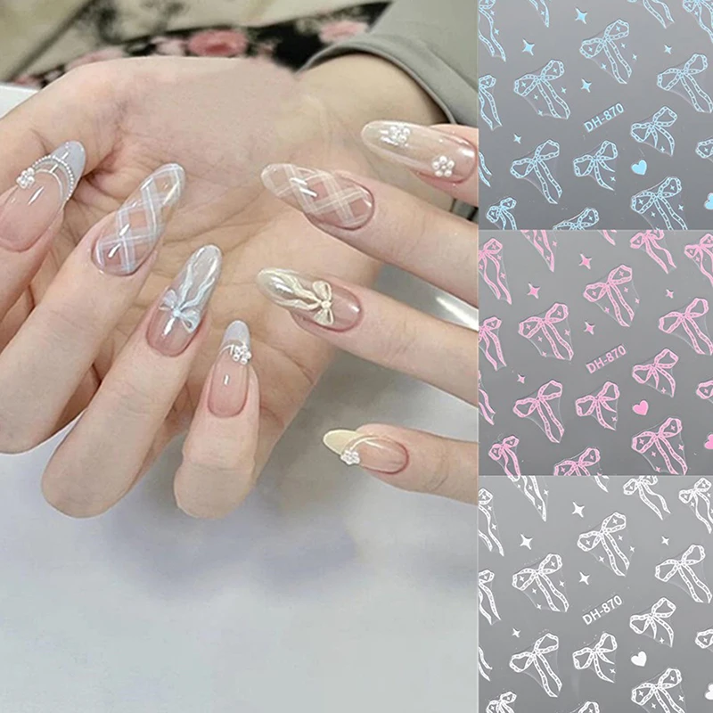 

Colorful Bow Shape Nail Sticker Flat Simplicity Ribbon Bowknot Decal Enhancement Adhesive Nail Art Salon DIY Nail Art Enthusiast