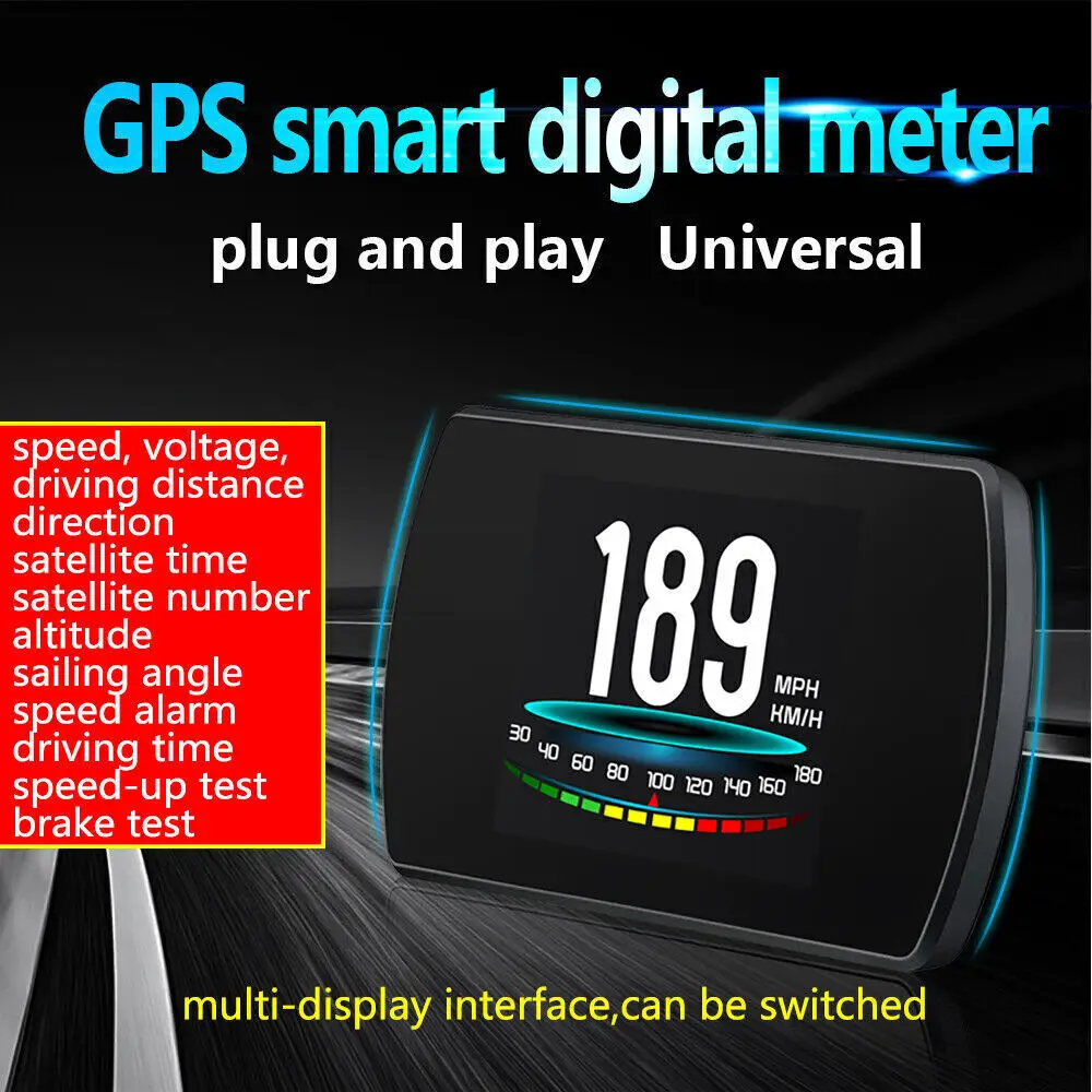 

T800 HUD on-board computer, Car head-up Display Universal Digital GPS Speedometer Driving Distance Compass and voltage Indicator