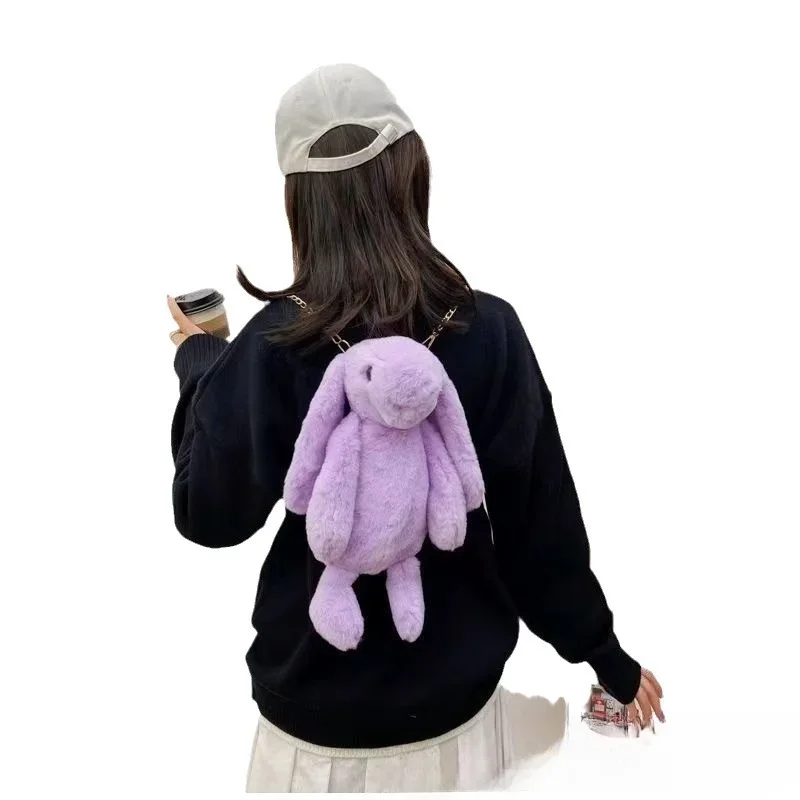 Plush Backpack Stuffed Animals Plush Korean Version Rabbit Bag Cute Crossbody Backpack Exquisite Brithday Souvenir for Friend